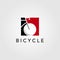 Bicycle bike logo icon negative space vector design illustration