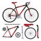 Bicycle, bike parts, accessories, details, ecological vehicle in