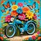 Bicycle bike retro old cycle transportation flower butterfly garden