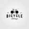 Bicycle bike shop logo minimalist vintage vector icon design illustration