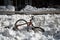 Bicycle Buried in Deep Snow After Blizzard