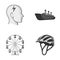 Bicycle, business, medicine and other monochrome icon in cartoon style.defense, competition, motorcycle icons in set