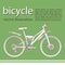 Bicycle cartoon contour drawing, banner, card, cover, coloring, sketch. White with black outline picture bike half-face with many