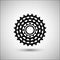 Bicycle cassette. Bicycle accessories vector icon.