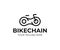 Bicycle chain logo design. Bicycle line art vector design