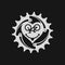 Bicycle Chain Ring. Bicycle Emoji. Bike Smile, Emoticon or Smiling Face. I Love Cycling Emblem. Vector Illustration