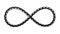 Bicycle chain twisted like Infinity sign. Vector tattoo design