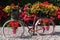 Bicycle With Colorful Baskets of Flowers