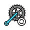 bicycle connecting rods replacement color icon vector illustration