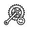 bicycle connecting rods replacement line icon vector illustration