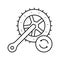 bicycle connecting rods replacement line icon vector illustration