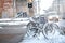 Bicycle covered with snow