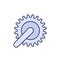 Bicycle crank icon with outline
