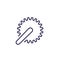 Bicycle crank line icon on white, vector