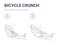 Bicycle Crunch Abs Female Home Workout Exercise Guidance Outline Concept