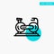 Bicycle, Cycle, Exercise, Bike, Fitness turquoise highlight circle point Vector icon