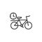 Bicycle delivery time line icon