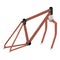 Bicycle detail icon isometric vector. Brown bicycle frame and suspension fork