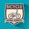 Bicycle emblem with repair service sport