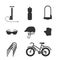Bicycle equipment vector set