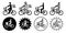 Bicycle etiquette vector icon set illustration black and white material bicycle insurance