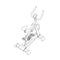 Bicycle exercise machine. Vector outline illustration
