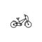 bicycle, family line icon on white background