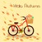 Bicycle and flower basket in autumn season background