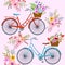 Bicycle with flowers pattern.