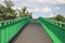 Bicycle footbridge over the Skawinka River, the Vistula basin.