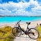 Bicycle in formentera beach on Balearic islands