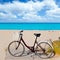 Bicycle in formentera beach on Balearic islands