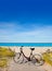 Bicycle in formentera beach on Balearic islands