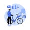 Bicycle-friendly office isolated cartoon vector illustrations.