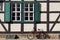 Bicycle in front of old half-timbered house in Quedlinburg, Germany