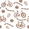 Bicycle funny seamless pattern