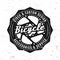 Bicycle gear vector black emblem, badge, label