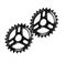 Bicycle gears, metal cogwheels isolated