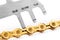 Bicycle gold chain  with chain checker, chain wear tool