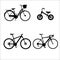 Bicycle group silhouette varied