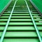 Bicycle gutter on a modern steel green staircase in a bicycle st