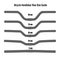Bicycle handlebar rise size guide, vector line on white background