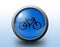 Bicycle icon. Circular glossy button.