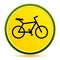 Bicycle icon lemon lime yellow round button illustration