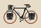 Bicycle illustration graphic vintage bike cycling Touring black red
