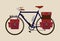 Bicycle illustration graphic vintage bike cycling Touring dark blue