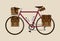 Bicycle illustration graphic vintage bike cycling Touring red