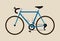 Bicycle illustration graphic vintage bike cycling Touring road race blue