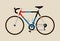 Bicycle illustration graphic vintage bike cycling Touring road race red blue black