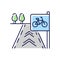 Bicycle lane RGB color icon